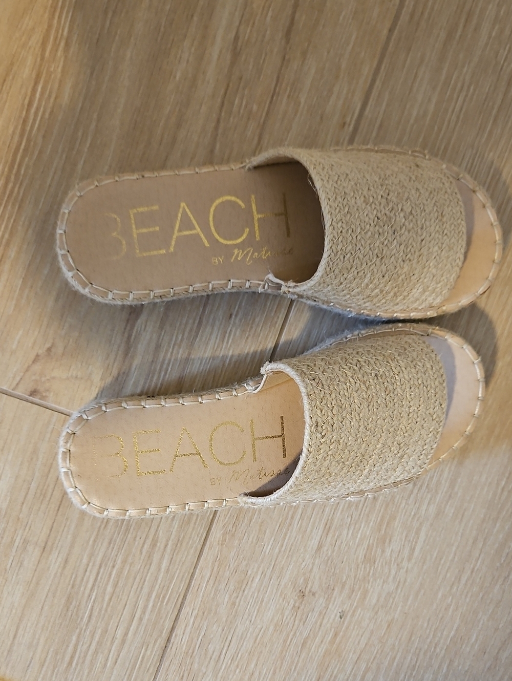 Natural Woven Slide Sandals- Natural